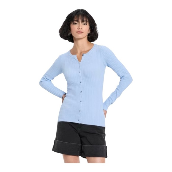 Future Collective Tops - NWT Future Collective Women’s Ripped Cardigan -Sky Blue (L)